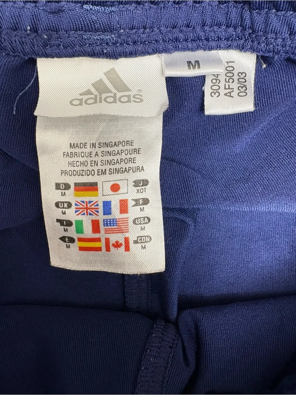 adidas Navy Joggers with Light Blue Side Stripes